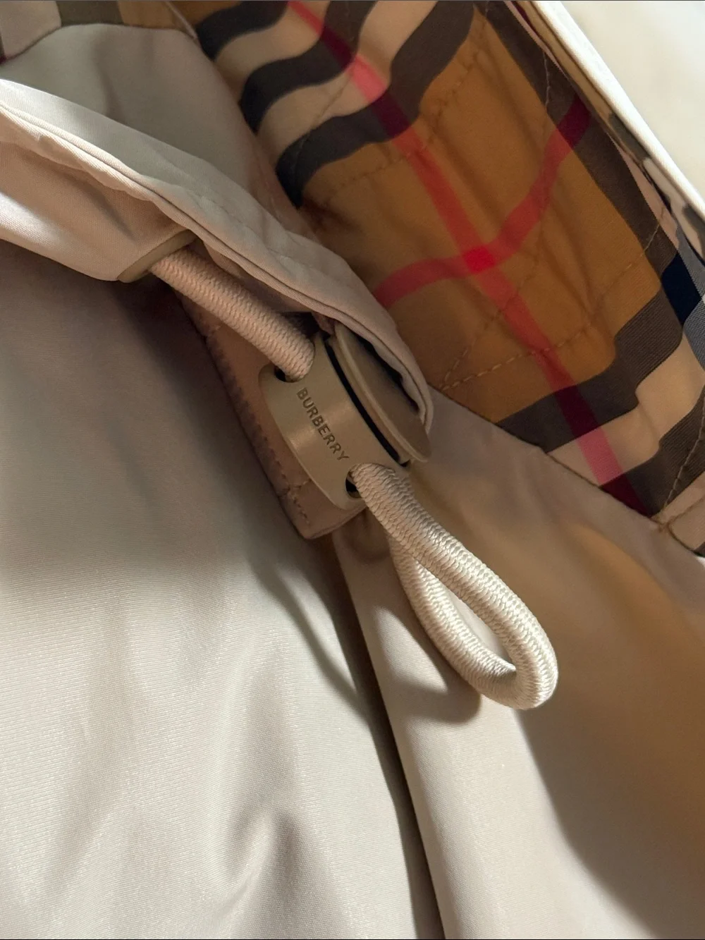 Burberry Beige Long Raincoat with Snap & Zip Front - Picture 3 of 16